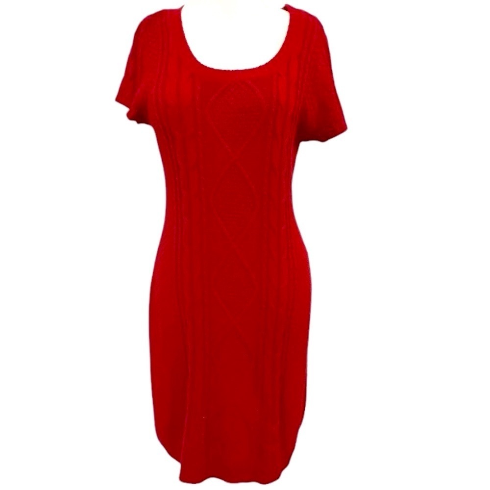 PINK ROSE Red Sweater Valentines Day Dress Size Large